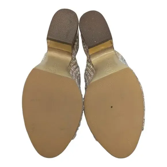 Chanel 2018 Mules Metallic Tweed Interlocking CC Logo Slide Neutral 37.5 - Picture 13 of 14